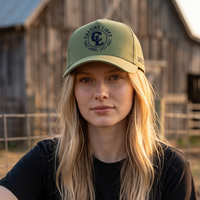 Casquettes de baseball personnalisées de haute qualité pour hommes, 100% coton, logo brodé 3D, vert olive, 5 panneaux, coupe profonde ultra ajustée