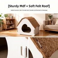 Maisonnette pour chat en carton ondulé de style mignon avec toit en feutre et griffoir intégré, idéale pour les grands chats d'intérieur - Vente en gros OEM