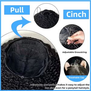 ผมปลอมแบบไม่มีกาววิกผมครึ่งหยักแบบดิบของมนุษย์ม้วนแบบพลิกได้ไร้รอยต่อมีเชือกรูดไม่ทิ้งตาข่ายด้านในระบายอากาศได้ - Product Image 5