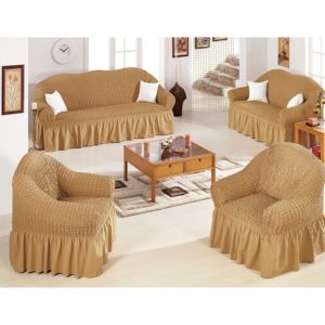 Meilleure vente housse de canapé solide avec volant élastique Logo personnalisé housse de canapé à bulles pour canapé sectionnel pour textile à la maison - Product Image 1