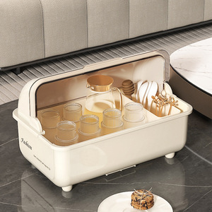 Dish Rack With Lid Oval Shape <b>Plastic</b> Draining Rack For <b>Kitchen</b> Storage - Product Image 4