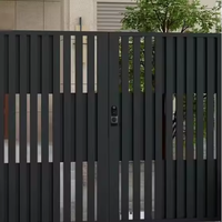 Porte d'entrée de villa individuelle avec conception coulissante, sonnette, appel, mot de passe secret, clés, porte de clôture en alliage d'aluminium