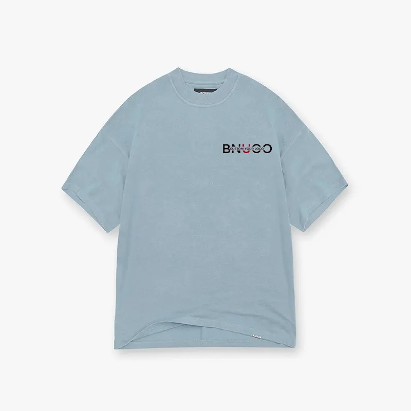 Camiseta holgada de algodón puro para hombre, básica y personalizada, con estampado de logotipo de letra clásica, que combina con todo