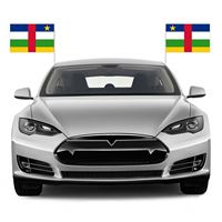 Drapeau de fenêtre de voiture personnalisé en polyester de taille personnalisée République centrafricaine 12 x 18 avec tige en plastique