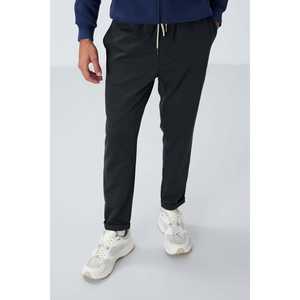 Pantalon de survêtement pour homme gris foncé texturé, coupe standard, taille élastique, respirant, décontracté - Product Image 2