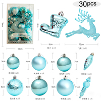 Heißer Verkauf 30 Stück/Set Weihnachtsbaumdekorationen Galvanisierte Fliegende Elch-Weihnachtskugeln Plastik-Weihnachtskugeln Weihnachtskugel-Set