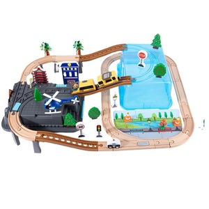 Ensemble de rails de train électrique en bois - Jouet éducatif de <span class=keywords><strong>puzzle</strong></span> pour enfants de 3 à 12 ans, unisexe, interaction parent-enfant, train en bois - Product Image 4
