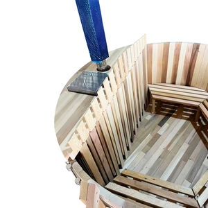 Bain à remous rond en <span class=keywords><strong>bois</strong></span> massif de cèdre rouge canadien pour 4 personnes avec poêle à <span class=keywords><strong>bois</strong></span> intérieur chauffant - Product Image 6