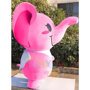 Costume de mascotte éléphant <span class=keywords><strong>rose</strong></span> super mignon Costume gonflable dessin animé Cosplay déguisement publicité accessoires de vacances de carnaval - Product Image 2