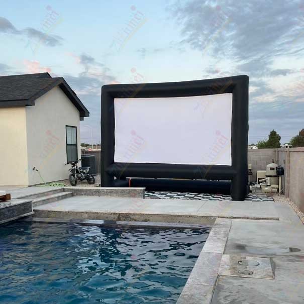 Zhenmei 30ft Outdoor Party Home Backyard Inflatable Movie Screen Giant Advertising Inflatable Projector for Outdoor Cinema