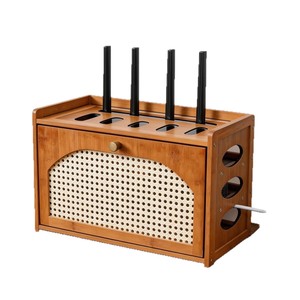 Estante de almacenamiento de madera transfronterizo para escritorio, estante de madera maciza para router, estante de almacenamiento de WiFi de madera de tres niveles - Product Image 1