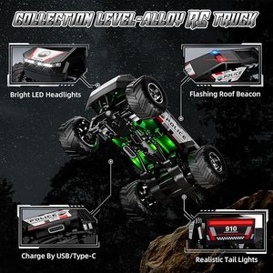 App-Steuerung Mini-Fernbedienung 1/64 Alloy Case RC Cars 2,4 GHz Wireless Police Toy Truck Geschwindigkeit/Lenkung Einstellbar für Alter 2-4 - Product Image 4