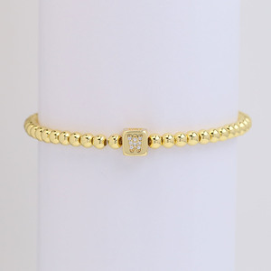 Pulsera de Cuentas <span class=keywords><strong>con</strong></span> Iniciales Chapadas en Oro para Mujer, Pulsera de Cuentas <span class=keywords><strong>con</strong></span> Alfabeto de Cubo Mágico Personalizada, Joyerí<span class=keywords><strong>a</strong></span> Personalizada - Product Image 4