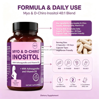 120 Capsules de Myo D Chiro Inositol avec Ashwagandha et Vitamine D3 pour le bien-être des femmes