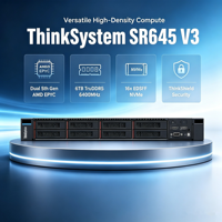 Serveur Rack 1U ThinkSystem SR645 V3 en Gros Usine, Double AMD EPYC 5ème Génération, TruDDR5 6400MHz, EDSFF, Virtualisation GPU, HPC