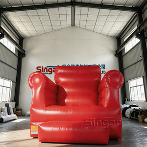 Canapé gonflable géant portable en PVC rouge de 3 m pour publicité extérieure et location - Product Image 2