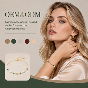 Wholesale Round Green Jasper <b>Pearl</b> Gold Plated Stainless Steel Smooth Ball <b>Bracelet</b> Retro <b>Women</b> Daily Wear Jewelry Customizable - Product Image 1
