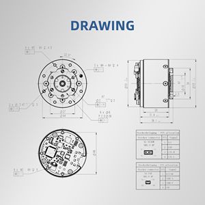Actionneur robotique planétaire ZBDynamiX ZPA43-10-25-D-CO, diamètre extérieur 53 <span class=keywords><strong>mm</strong></span>, rapport de réduction 25:1, poids 263 g, couple de pointe 18 Nm - Product Image 4