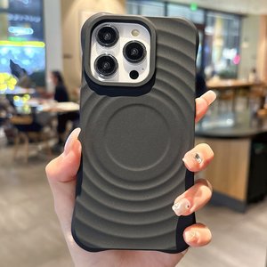 2025 nuevo diseño Circle Wave funda de teléfono para iPhone 16 15 Pro Max 14 13 12 funda transparente para carga magnética de silicona - Product Image 4