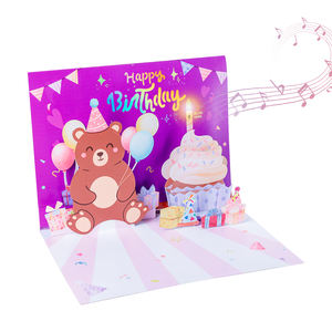 Tarjeta de Felicitación Musical Emergente de 90 Grados Personalizada con Diseño de Pastel Arcoíris, Libro de Sonidos, Papel Blanco como la Nieve, Impresión Offset para <span class=keywords><strong>Cumpleaños</strong></span> - Product Image 2
