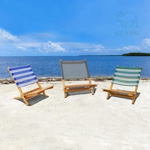 Chaises de mer en <span class=keywords><strong>bambou</strong></span> pliables et portables Plage extérieure en bois - Product Image 1