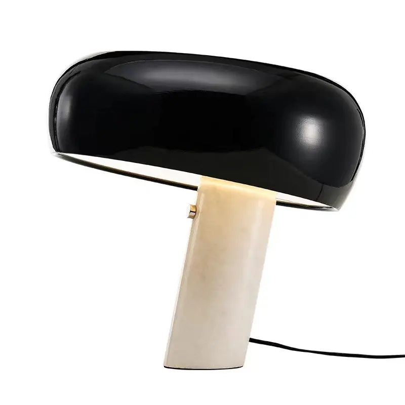 โคมไฟตั้งโต๊ะหินอ่อนรูปเห็ดสไตล์นอร์ดิกสำหรับห้องนั่งเล่นห้องนอนโคมไฟตั้งโต๊ะข้างเตียงแบบเรียบง่าย