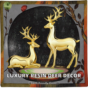2025 Manufacturer Factory Direct Sales Luxury Resin <b>Painted</b> <b>Deer</b> Sculpture Eco-Friendly Home Decor Couple <b>Deer</b> - Product Image 2