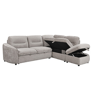 <span class=keywords><strong>Canapé</strong></span> <span class=keywords><strong>convertible</strong></span> en L à deux places <span class=keywords><strong>de</strong></span> conception européenne <span class=keywords><strong>avec</strong></span> <span class=keywords><strong>accoudoirs</strong></span>, ottoman et coussinets en éponge pour appartement et salon - Product Image 5