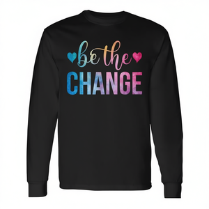 Camiseta de manga larga con estampado Tie Dye inspiradora de Be The Change - Product Image 2