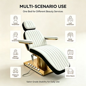 เตียงนวดไฟฟ้า RJ Furniture หุ้มหนัง PU ปรับได้ 3 มอเตอร์ พร้อมพนักพิงศีรษะในตัว ดีไซน์ร่วมสมัย - Product Image 4