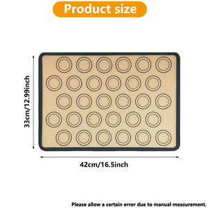 Tapete de Silicona para Hornear de Grado Alimenticio, Reutilizable, Ecológico, Apto para Lavavajillas y Horno, 42x33cm, para Galletas, Macarrones, Pasteles y Pan - Product Image 2