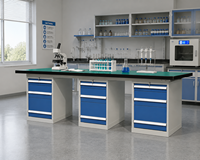 Banc de travail antistatique en acier industriel moderne, table de travail ESD, armoire à outils pour poste de travail en laboratoire, plateau en caoutchouc
