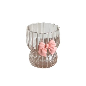 Tasse Ventrue en <span class=keywords><strong>Verre</strong></span> Borosilicate <span class=keywords><strong>Rose</strong></span> Style Féminin Résistante <span class=keywords><strong>à</strong></span> la Chaleur avec Nœud pour Thé, Café et <span class=keywords><strong>Eau</strong></span>, Design <span class=keywords><strong>à</strong></span> Rayures Verticales - Product Image 5