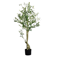 Arbre d'olivier artificiel en plastique, style bonsaï, écologique, durable, moderne, plante artificielle en pot pour intérieur et bureau