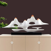 Offre Spéciale – Ornements Artisanaux en Résine Écologiques Peints à la Main, Style Européen, Forme Montagne, Paysage Abstrait