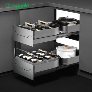 Kangyale-Esquina de almacenamiento para armario de cocina, bandeja oscilante, cesta giratoria extraíble, esquina mágica <span class=keywords><strong>universal</strong></span> de aleación de aluminio - Product Image 1