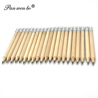 Crayons ronds miniatures en bois personnalisés avec logo, crayons de golf de 4 pouces, mini-crayons demi-taille avec gomme
