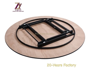 1.6m de diamètre jambe en métal PVC mousse dessus blanc table pliante de fête de mariage tables pliantes rondes - Product Image 5