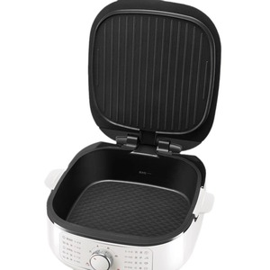 Parrilla eléctrica Supeor JT2828R864 de 1500W con doble cara antiadherente y bandeja profunda para asar y cocinar al vapor - Product Image 2