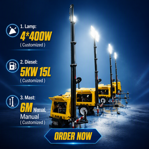 Générateur à déploiement rapide en 10 minutes, tour d'éclairage, éclairage de chantier nocturne, réparation routière, centrale électrique mobile - Product Image 6