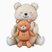 Ballons en aluminium en forme d'ours en peluche mignon tenant un petit ours pour la Saint-Valentin, les mariages, les baby showers, les décorations de fête et les arrière-plans - Vente en gros