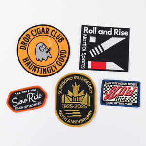 Заводская цена, тканый патч в стиле свободы, логотип, буквенный узор, на заказ, термопресс, вышивка, тканый патч - Product Image 3