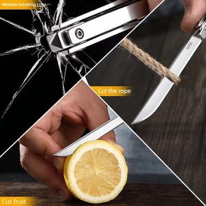 Nouveau couteau de camping en acier inoxydable pour l'extérieur - Couteau de survie portable pour briser les vitres, couteau à fruits, couteau pliant de défense personnelle, mini couteau mécanique OEM - Product Image 3
