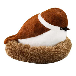 8432 Cute 3D Lifelike Plush Brown <strong>Sparrow</strong> Stuffed Toys with Birds Nest Huggable Dolls for Kids Birthday Gifts Plush Toys <strong>Sparrow</strong> - Product Image 1