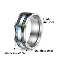 Bijoux en acier inoxydable 8MM, alliances de mariage pour hommes, coquillages colorés, alliances de fiançailles, accessoires de mode pour couples
