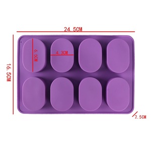 Llegada Art-molde de silicona para jabón, 8 cavidades, ovalado, fabricación de jabón - Product Image 2