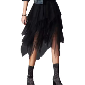 Été Printemps <span class=keywords><strong>Jupe</strong></span> en <span class=keywords><strong>tulle</strong></span> vintage pour femmes Jupes élastiques à taille haute en maille <span class=keywords><strong>Jupe</strong></span> tutu plissée longue <span class=keywords><strong>Femme</strong></span> - Product Image 4