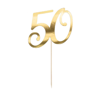Décorations de gâteau modernes numéro 50 réutilisables pour les fêtes d'anniversaire du 50e anniversaire, les célébrations de repères et la pâtisserie