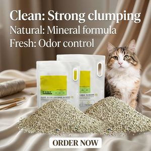 Litière pour chat en bentonite jaune en vrac, haute absorption, sable minéral concassé, 5kg 10kg, prix usine, approvisionnement en gros - Product Image 1