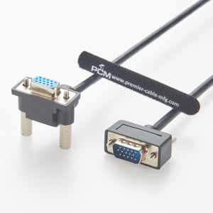 HD15 1080P <strong>VGA</strong> Male to Female 90 Degree up Angle Cable with Braid Shielding and PVC Jacket - Product Image 2